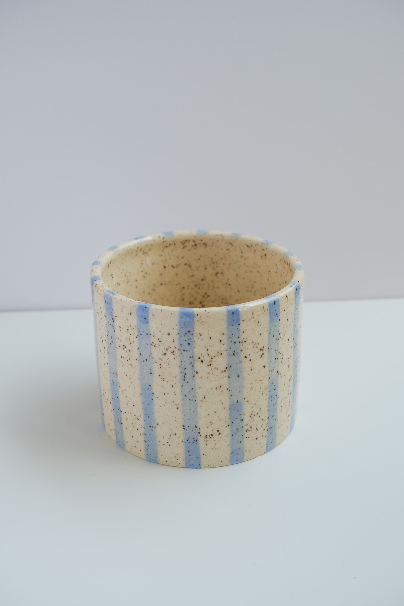 soft blue striped mini cup