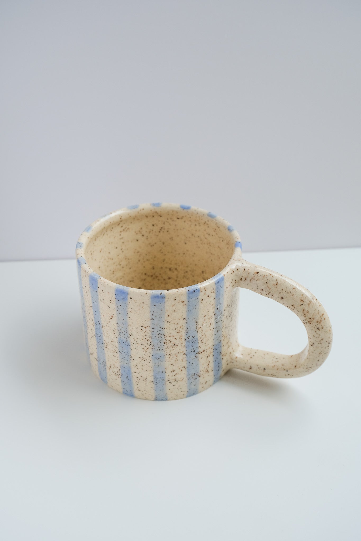 soft blue striped mug