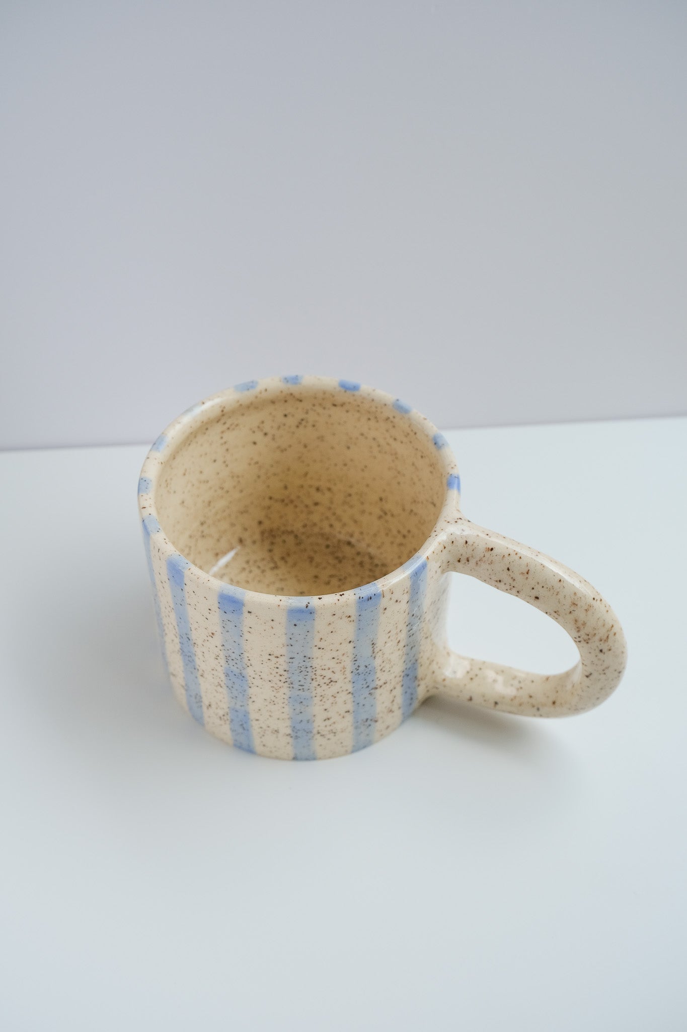 soft blue striped mug