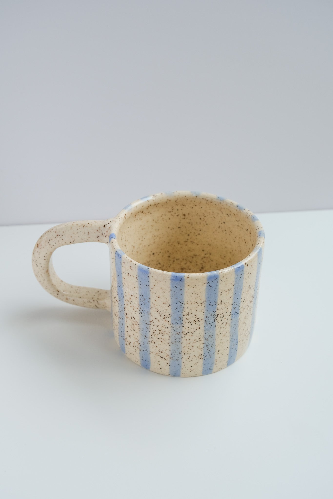 soft blue striped mug