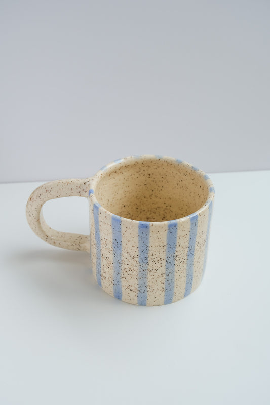 soft blue striped mug