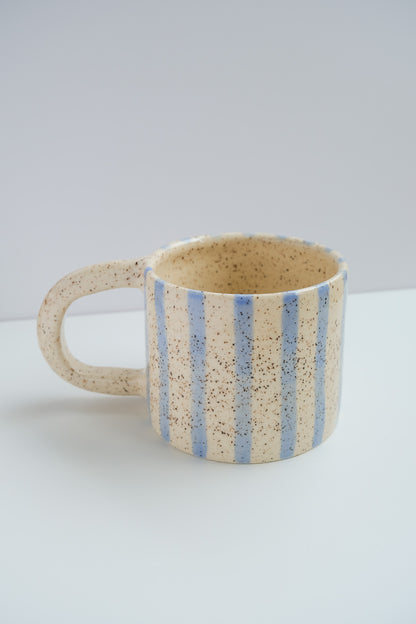 soft blue striped mug