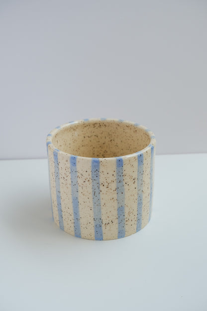 soft blue striped mini cup