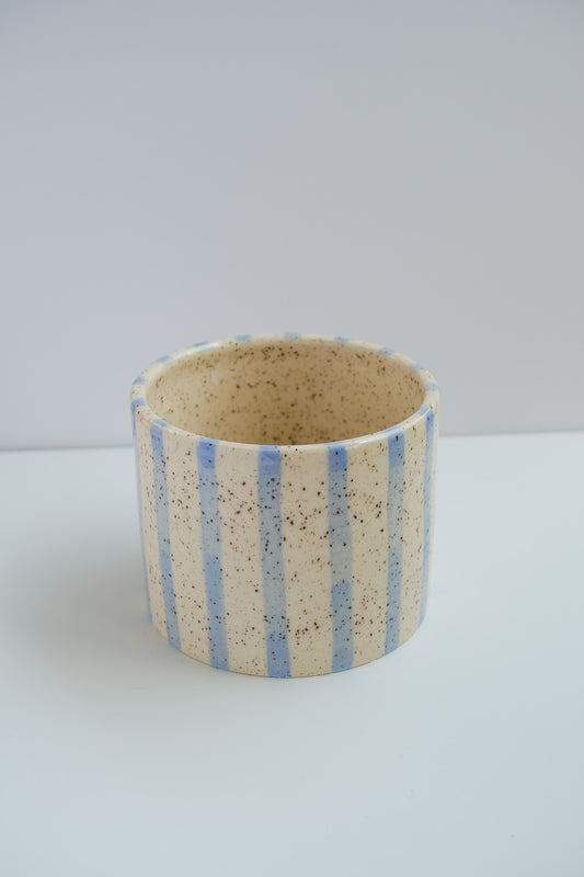 soft blue striped mini cup
