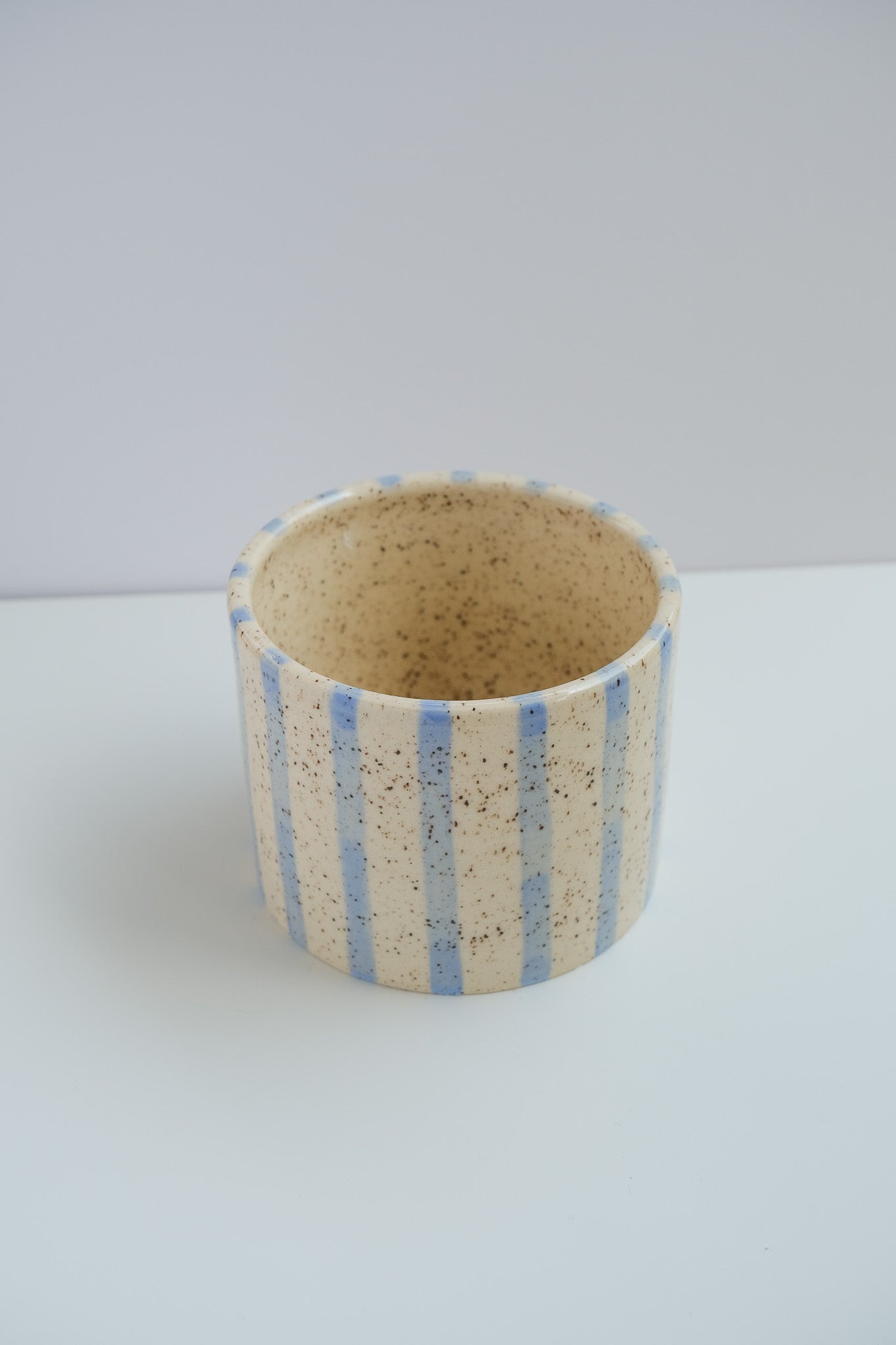 soft blue striped mini cup