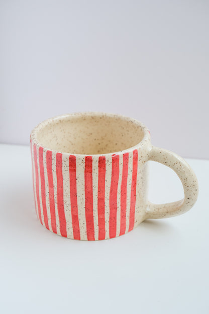 red striped mug