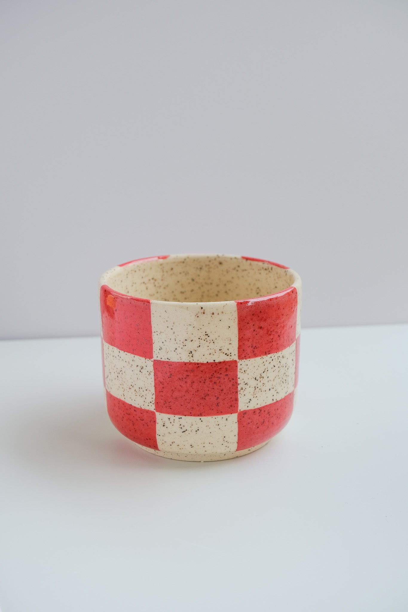 checkered red mini cup