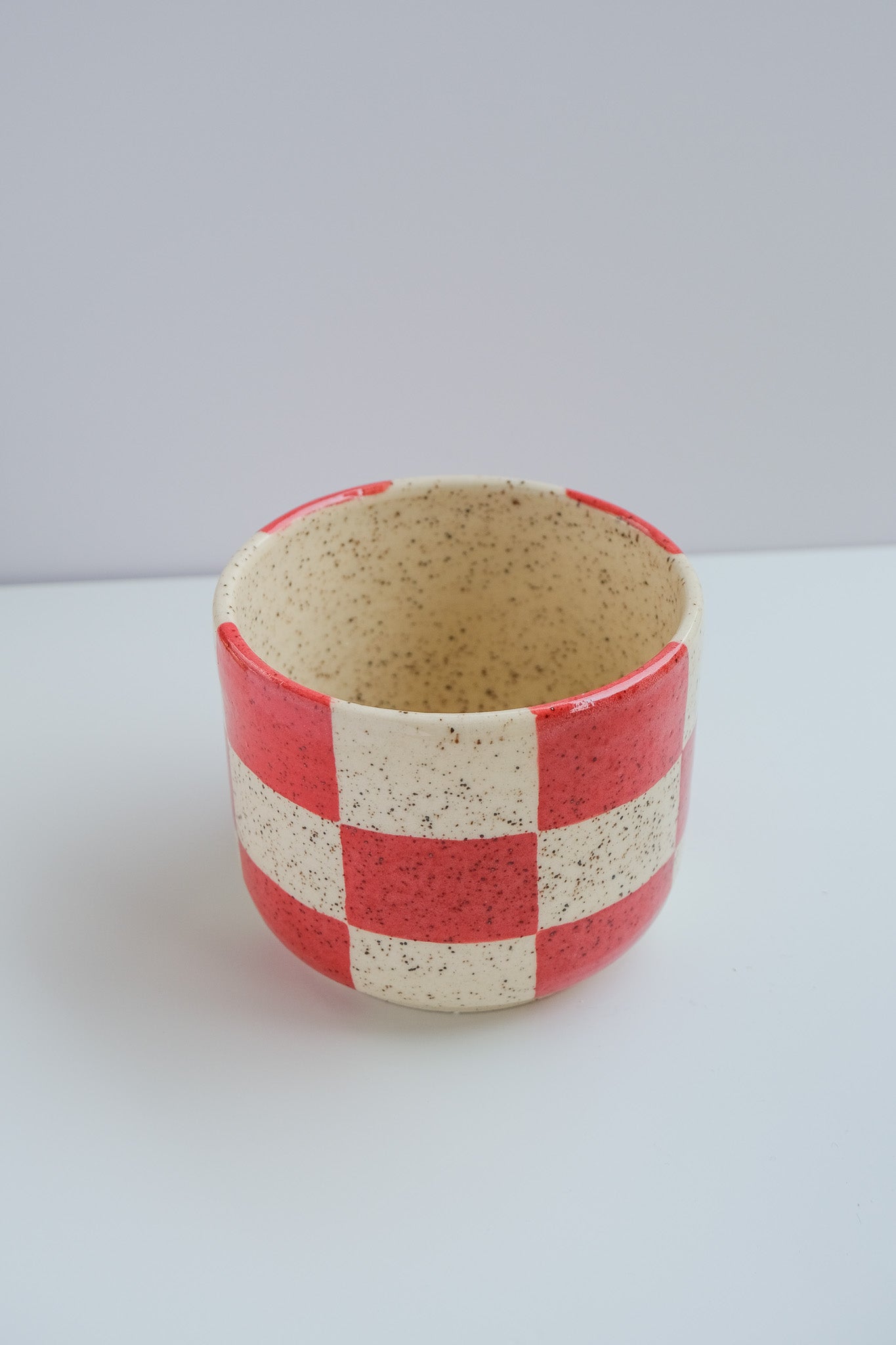 checkered red mini cup