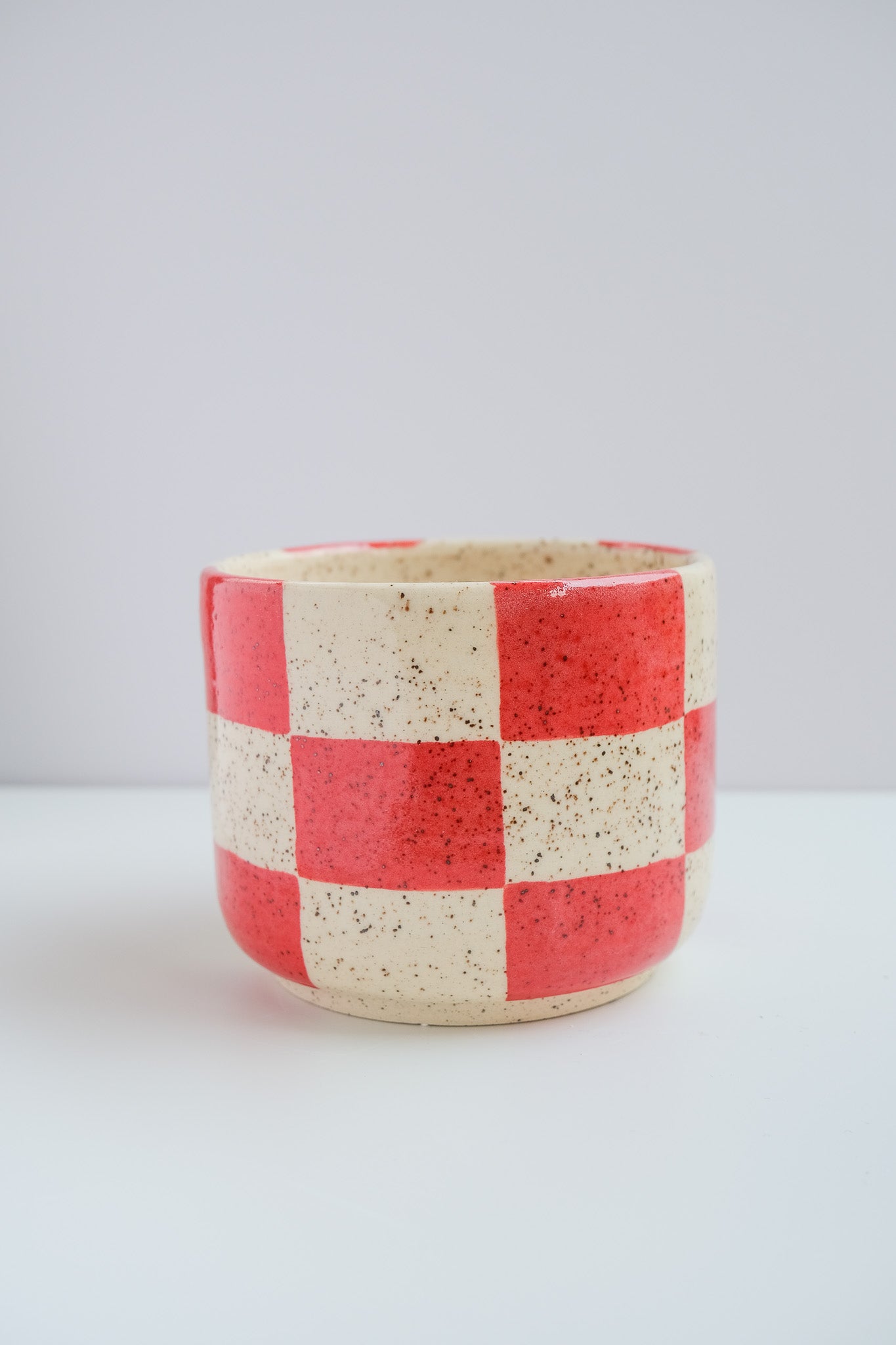 checkered red mini cup