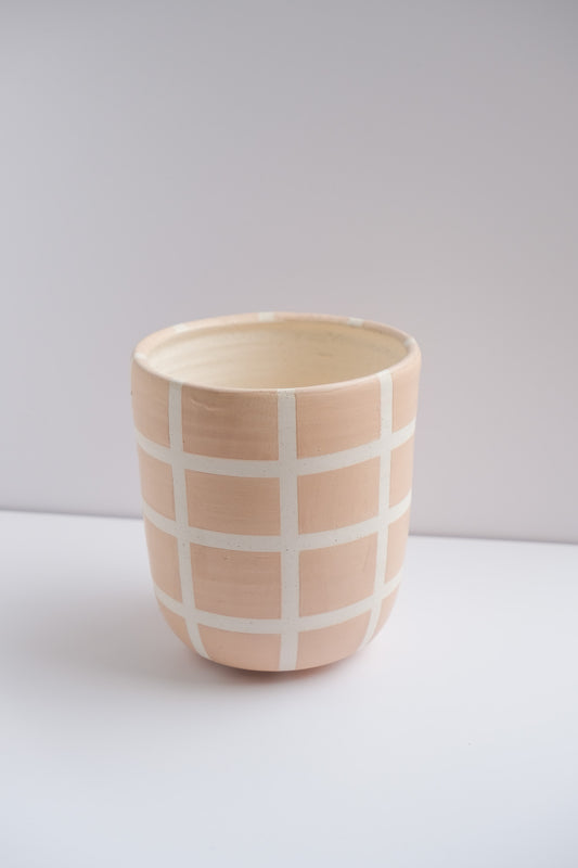 sale beige checkered vase