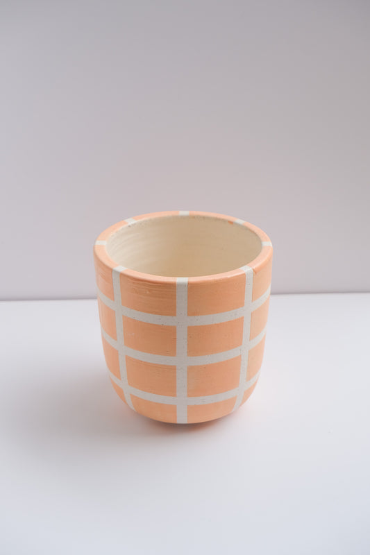 sale peach checkered vase