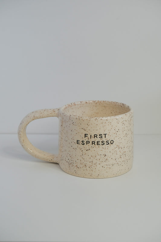 'first espresso' mini mug