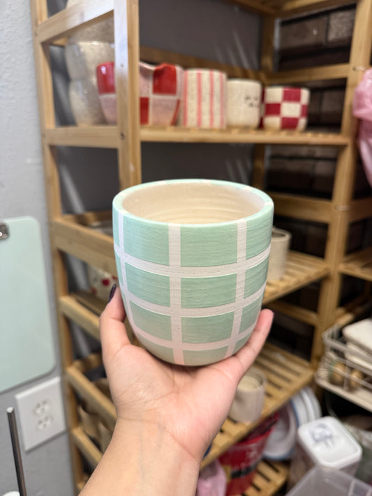 sale sage checkered vase