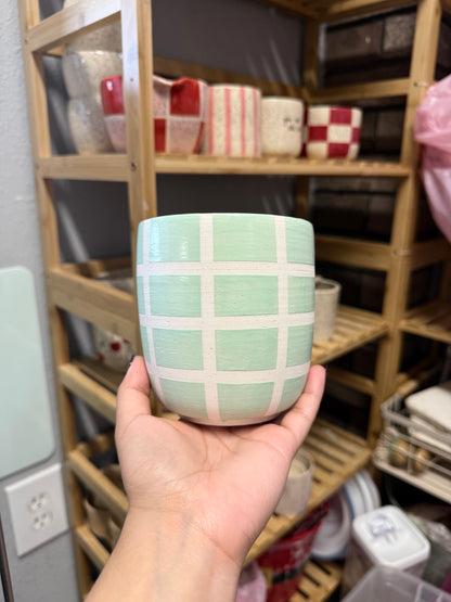 sale sage checkered vase